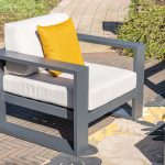 Garden Impressions Cube loungestoel | Carbon black met gele sierkussen