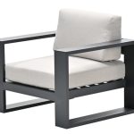 Garden Impressions Cube loungestoel | Carbon black Kussens desert sand