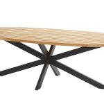 Taste by 4 Seasons Prado eettafel antraciet met ellips teak blad 240 cm