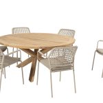 Taste 4SO Barista dining latte + Prado teak tafel