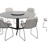 4 Seasons Outdoor Veneto dining tuinset met Embrace tuin eettafel | Antraciet