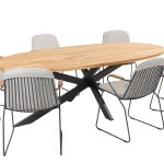 4 Seasons Outdoor Veneto dining tuinset met Prado tuin eettafel | Antraciet