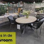 Edison tuintafel in de showroom