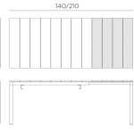 Afmetingen Nardi Rio verstelbare tuintafel